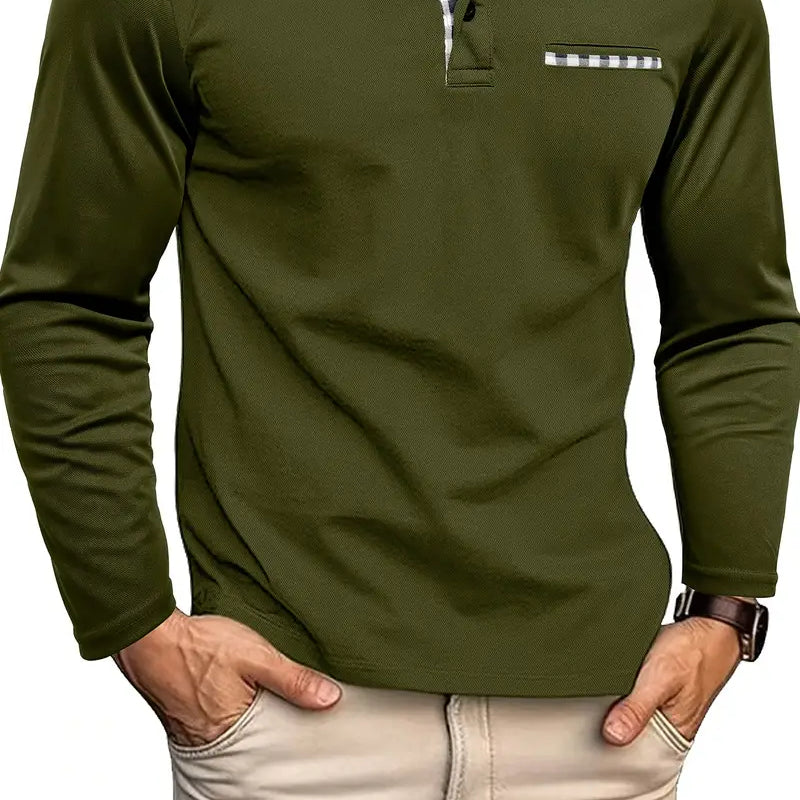 Men's Premium Long-Sleeve Polo Shirt