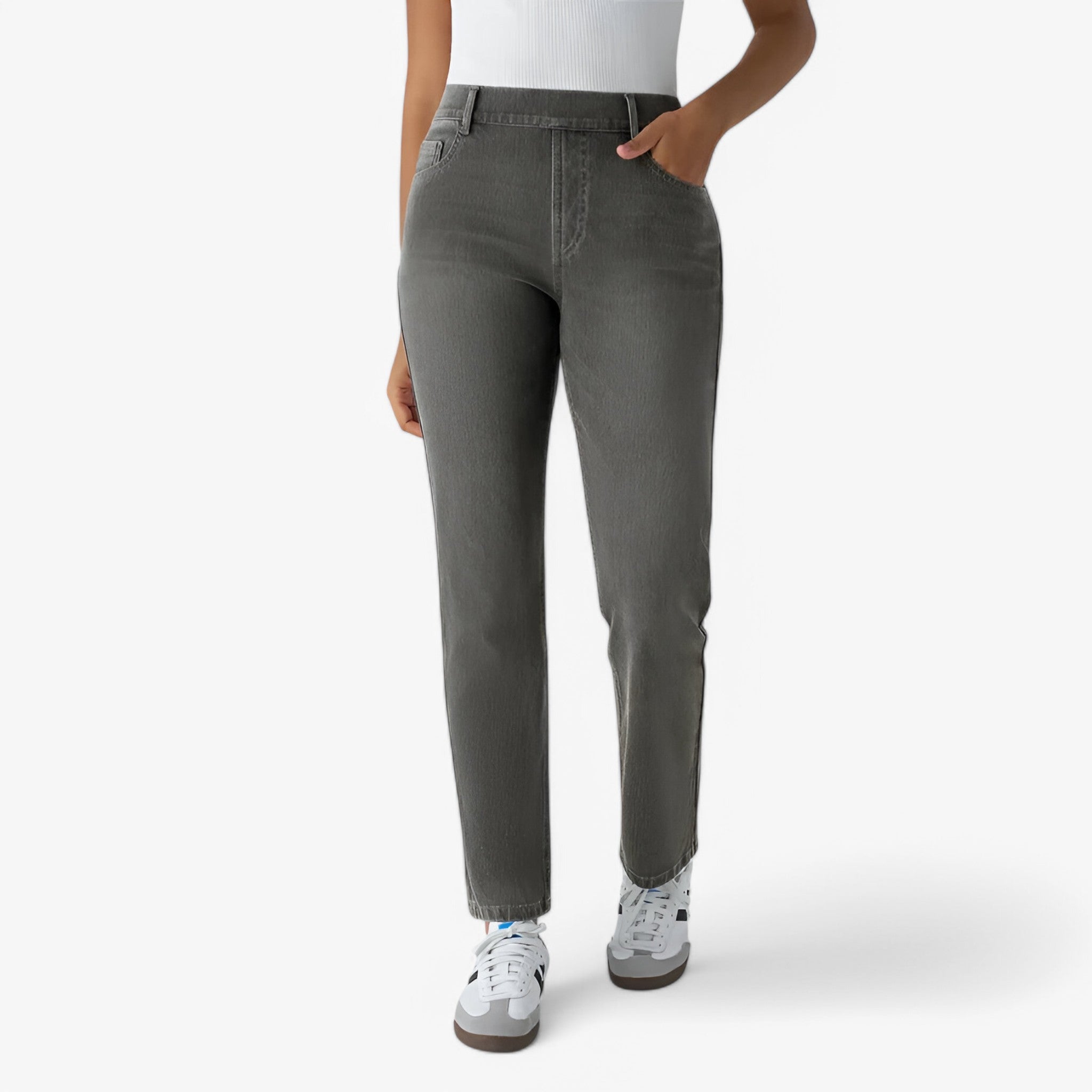 Women's Waisted Stretch Pants for All-Day Comfort & Flexible Fit