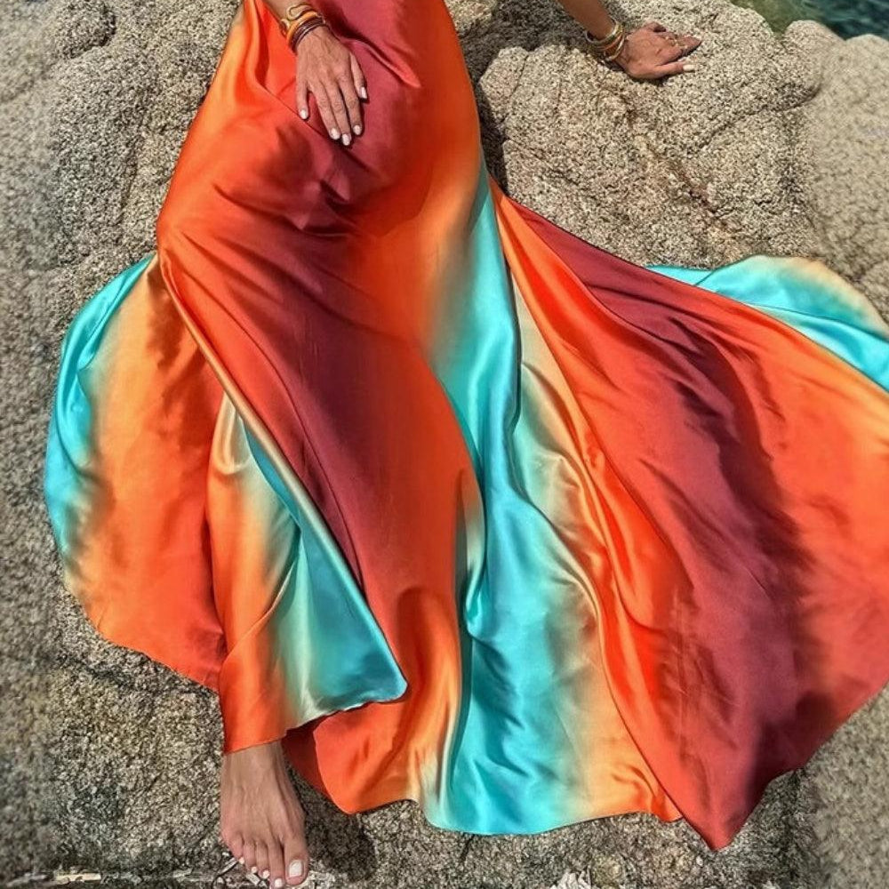 Women's Maxi Beach Gradient Sling Dress for Elegant and