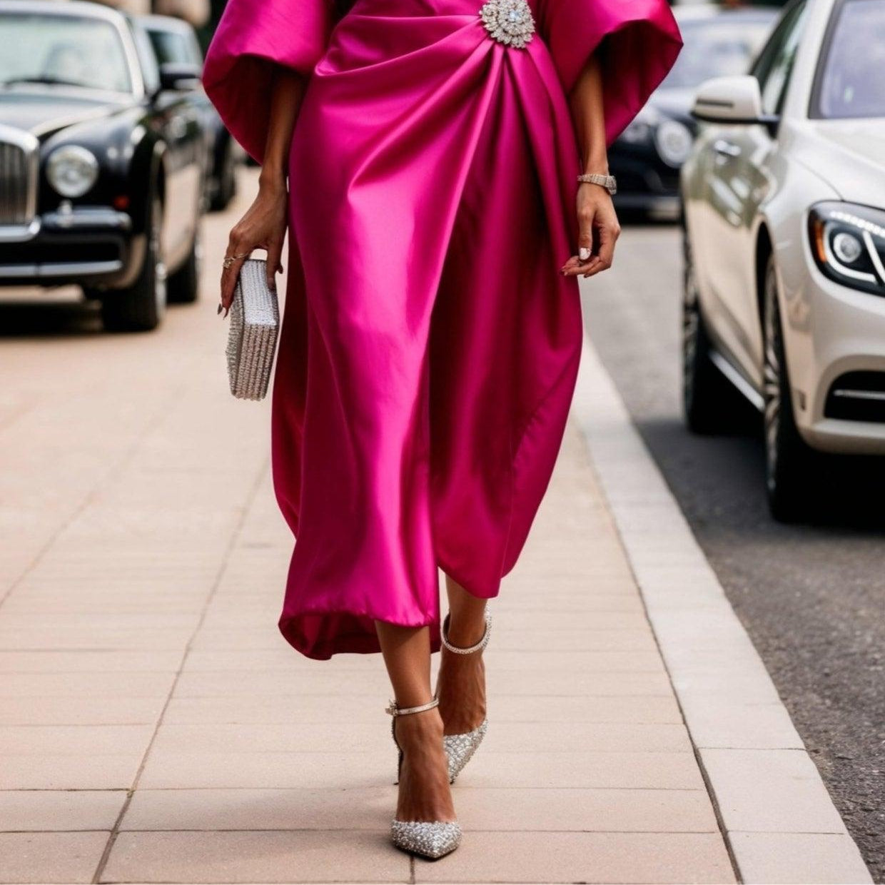 Women's Elegant Luxury Shimmer Maxi Dress
