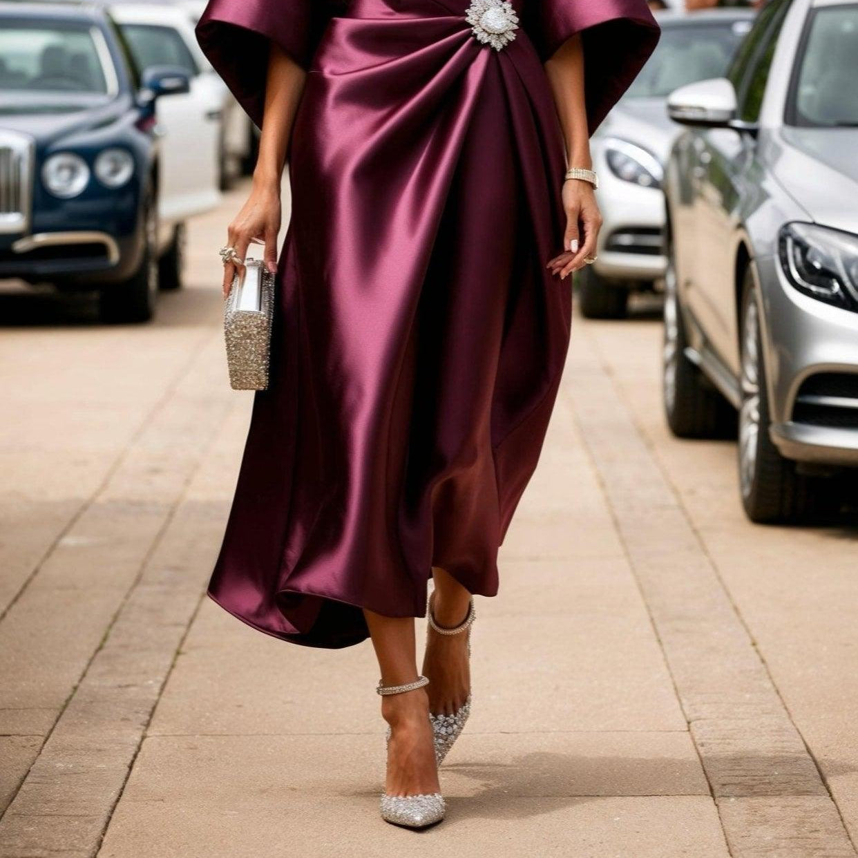 Women's Elegant Luxury Shimmer Maxi Dress