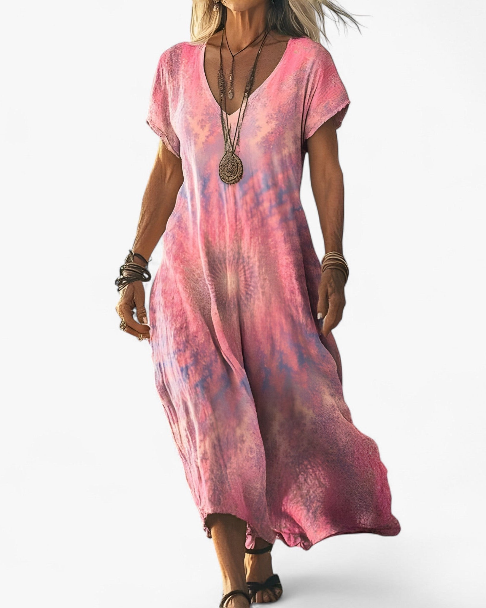 Chic Vintage Gradient Dress
