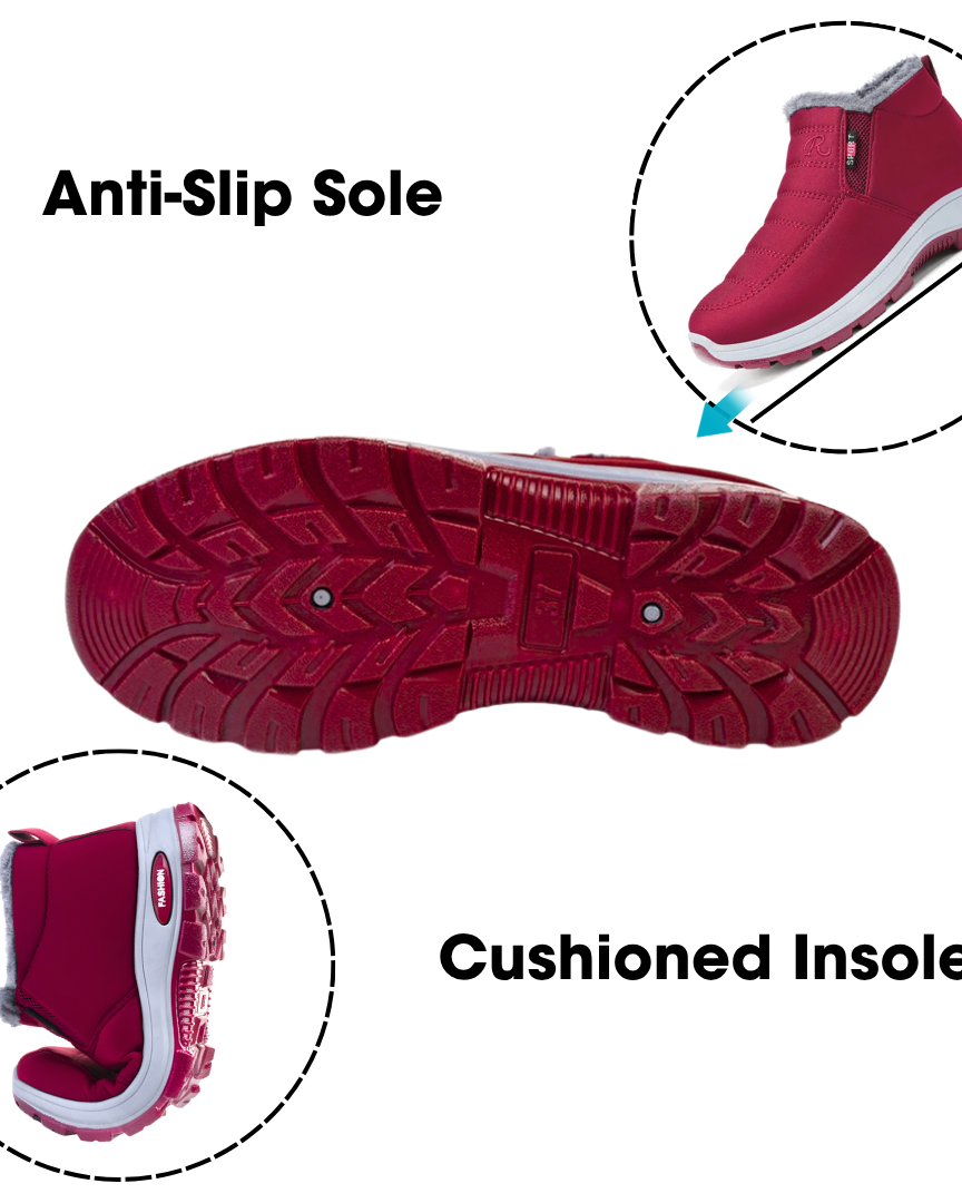 Anti-Slip Winter Shoes for Superior Traction Red | DUUWE