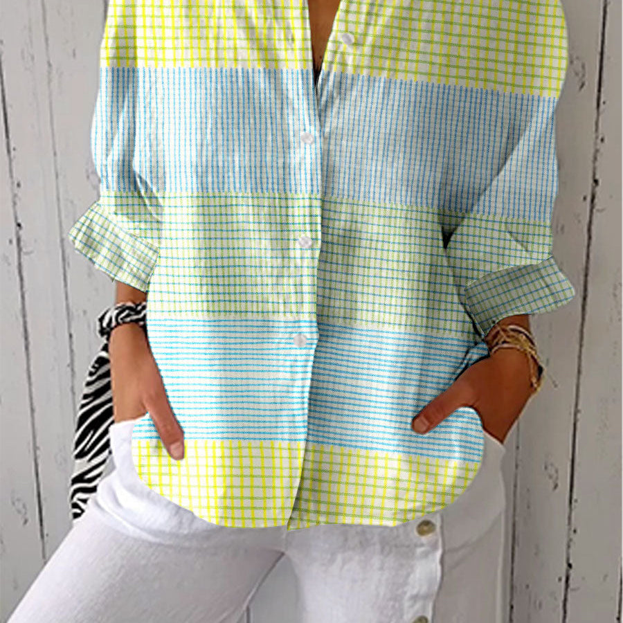 Women's Pastel Grid Blouse