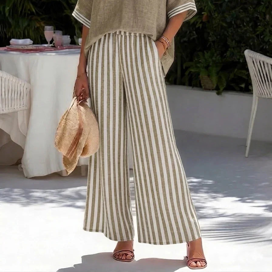 Sienna | Relaxed Striped Linen Two-Piece Set