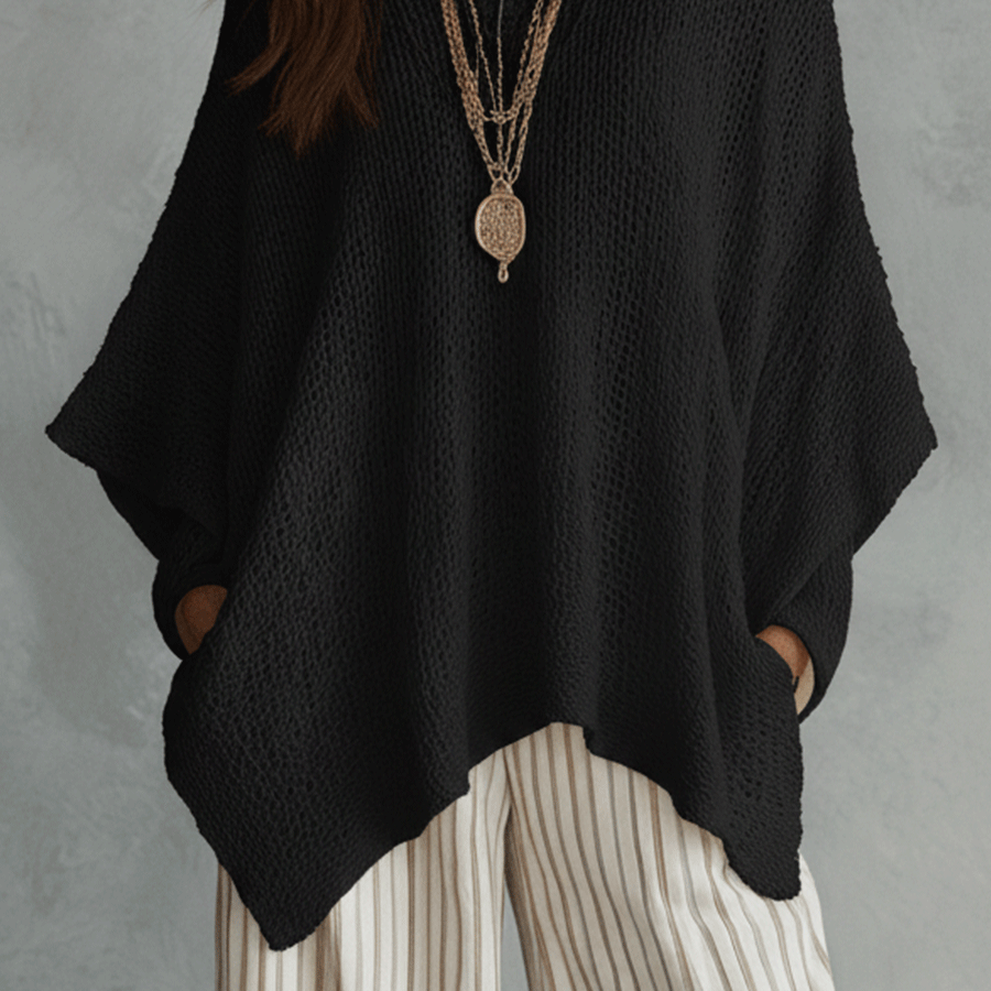 Women's Effortless Neutral Bohemian Knit Sweater Top