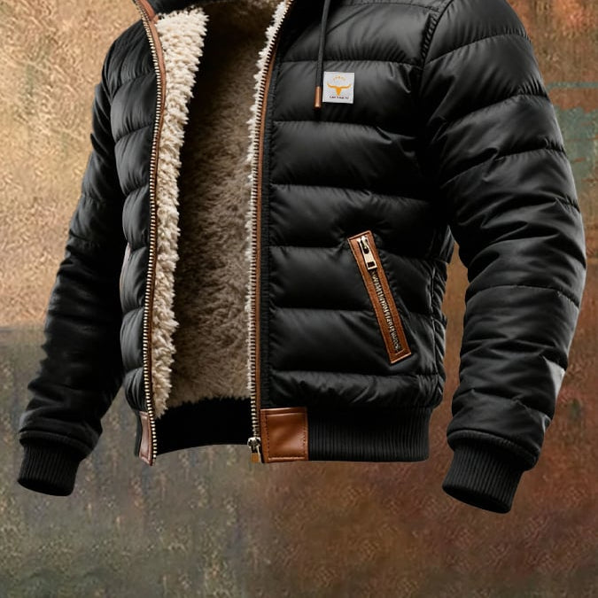 Black Sherpa Quilted Jacket - Cozy, Insulated Outerwear