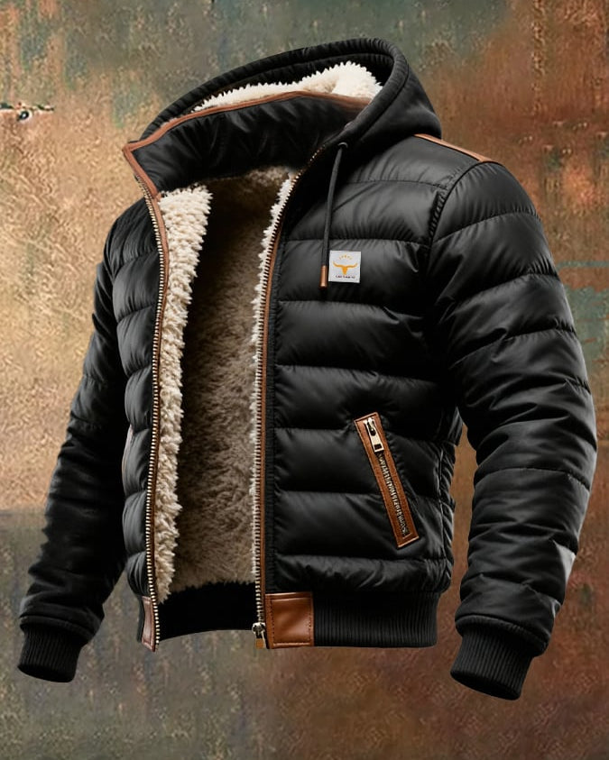 Black Sherpa Quilted Jacket - Cozy, Insulated Outerwear
