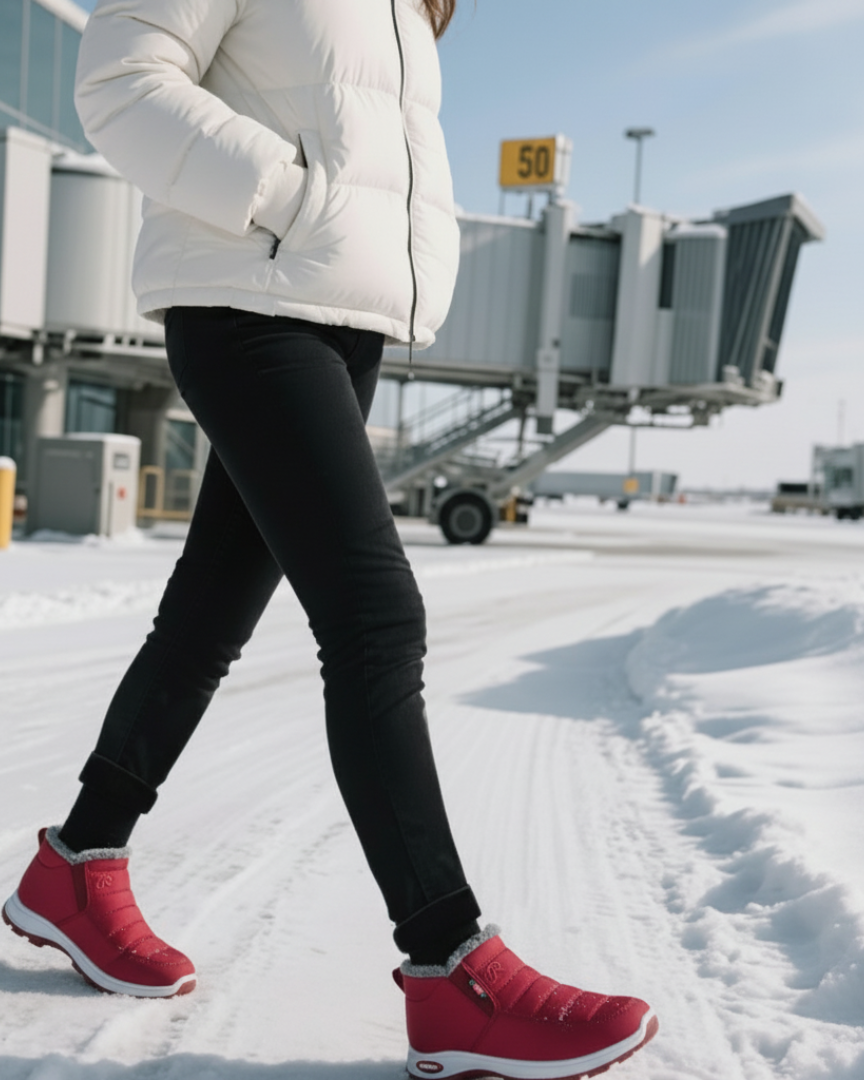 Anti-Slip Winter Shoes for Superior Traction Red | DUUWE