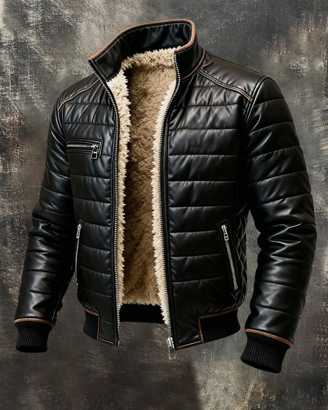 Black jacket with warm Sherpa lining | DUUWE