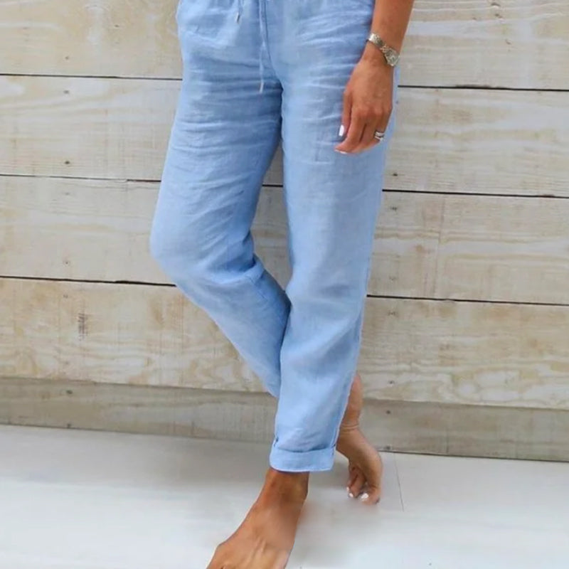 Serena - Relaxed Linen Trousers - Alurea & Co.