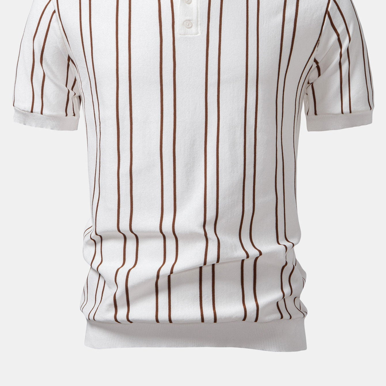 Men's Classic Striped Knit Polo Shirt