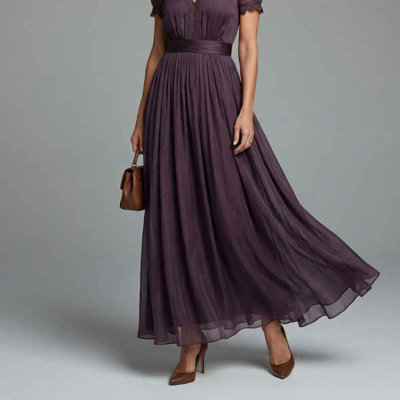 Elia | Gathered Waist Keyhole Maxi Dress