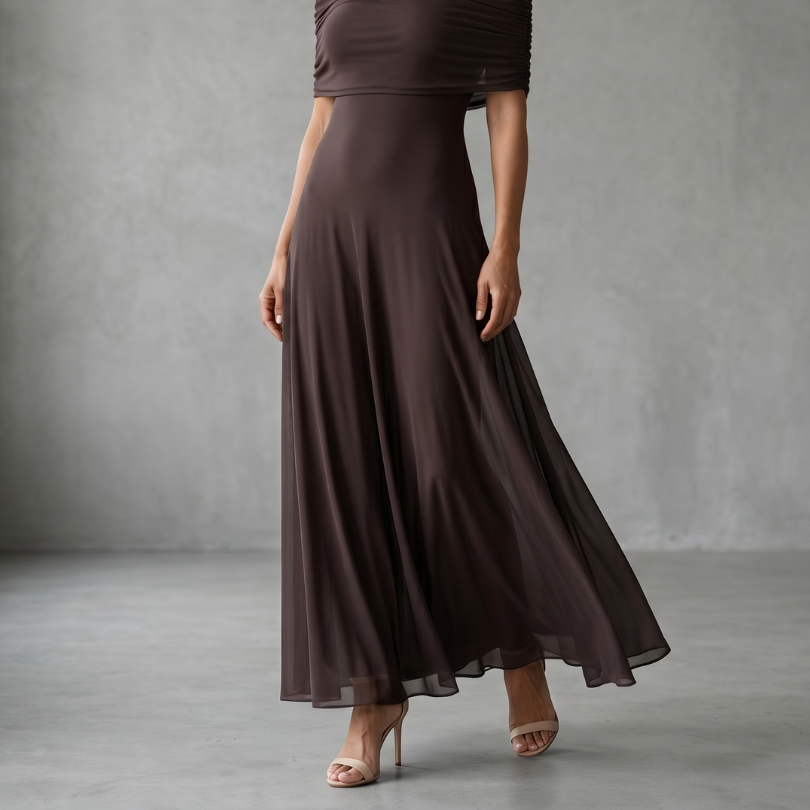 June | Off Shoulder Draped Midi Dress