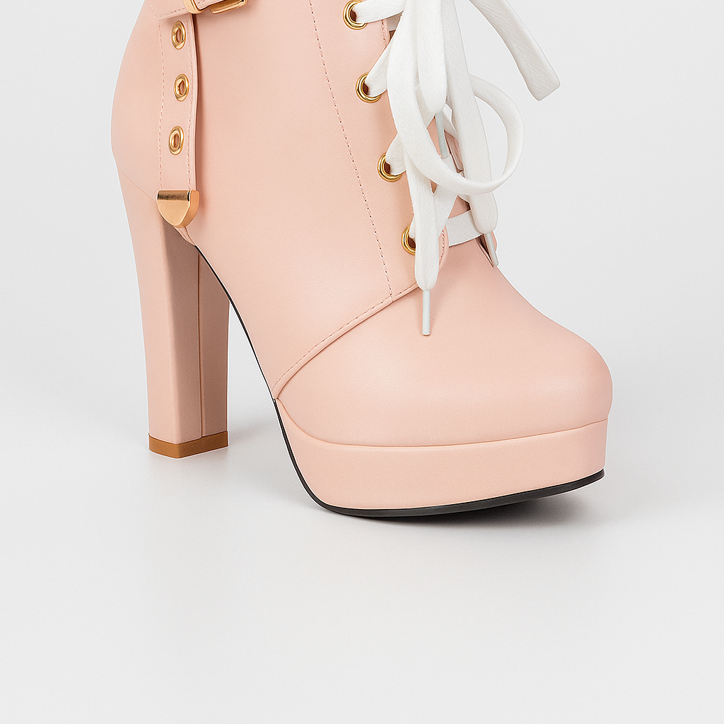 Women's Elegant High-Heeled Ankle Boots with Refined Laces