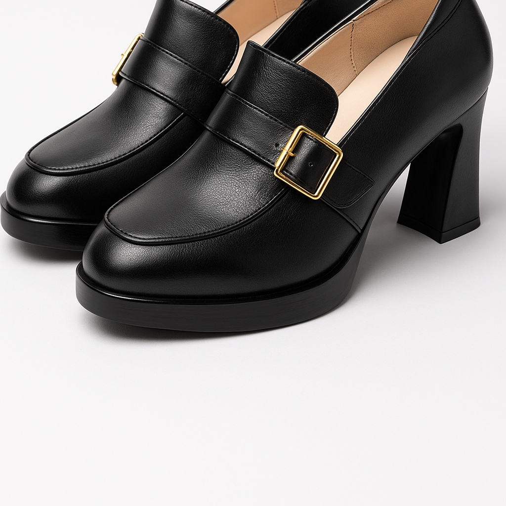 Chic Buckle-Detail Women's High-Heeled Pumps