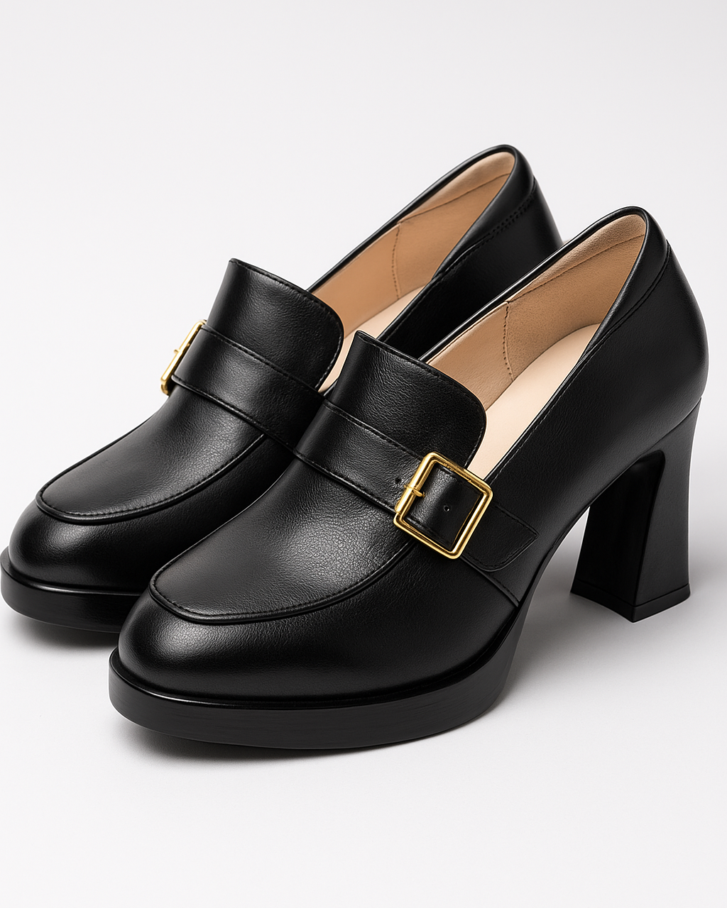 Chic Buckle-Detail Women's High-Heeled Pumps