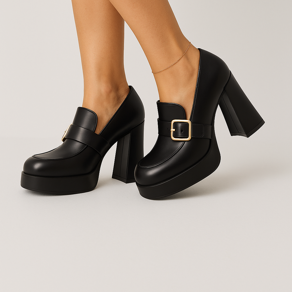 Chic Buckle-Detail Women's High-Heeled Pumps