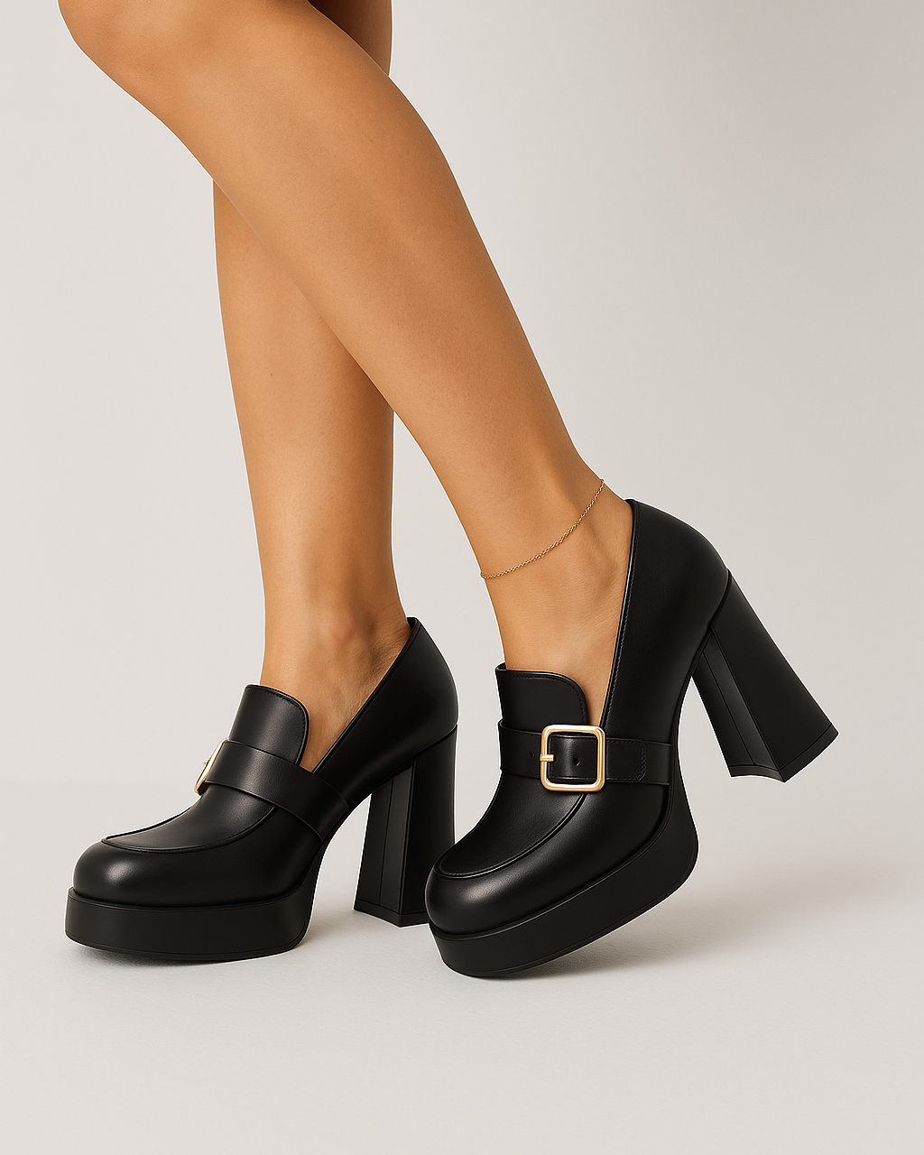 Chic Buckle-Detail Women's High-Heeled Pumps