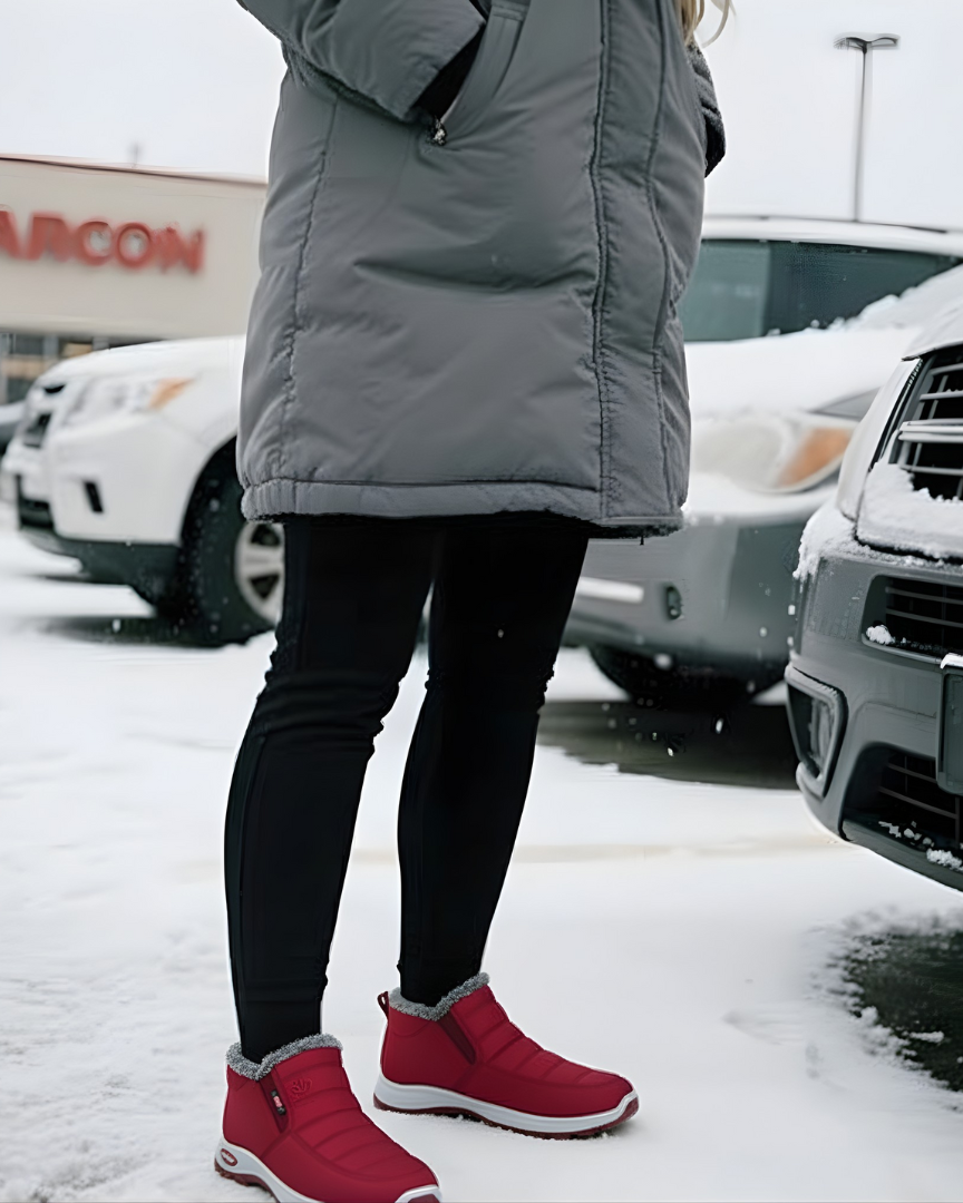 Anti-Slip Winter Shoes for Superior Traction Red | DUUWE
