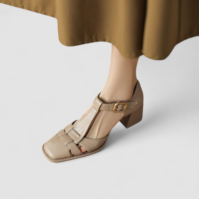Women's Orthopedic T-Strap Block Heels