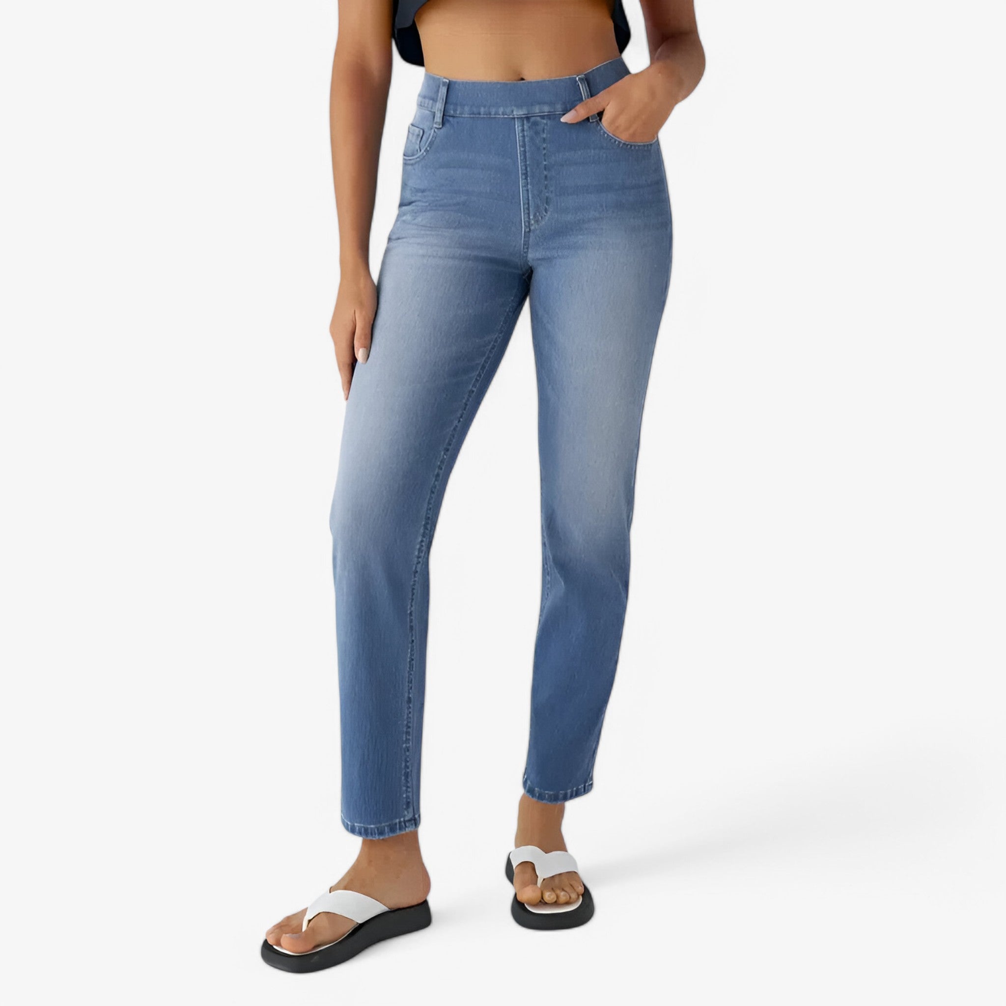 Women's Waisted Stretch Pants for All-Day Comfort & Flexible Fit