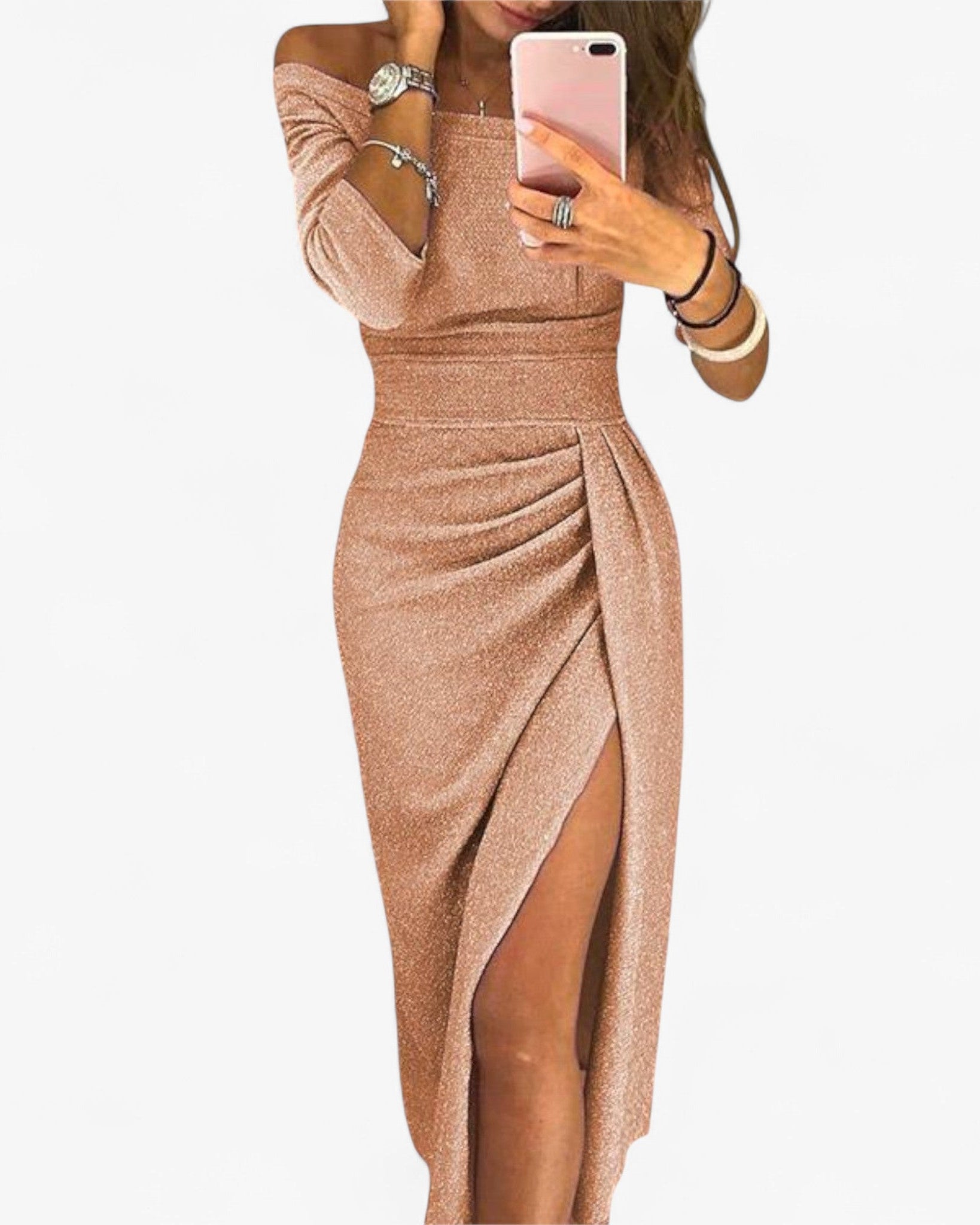 Chic Off-Shoulder Dress with Elegant Silhouette