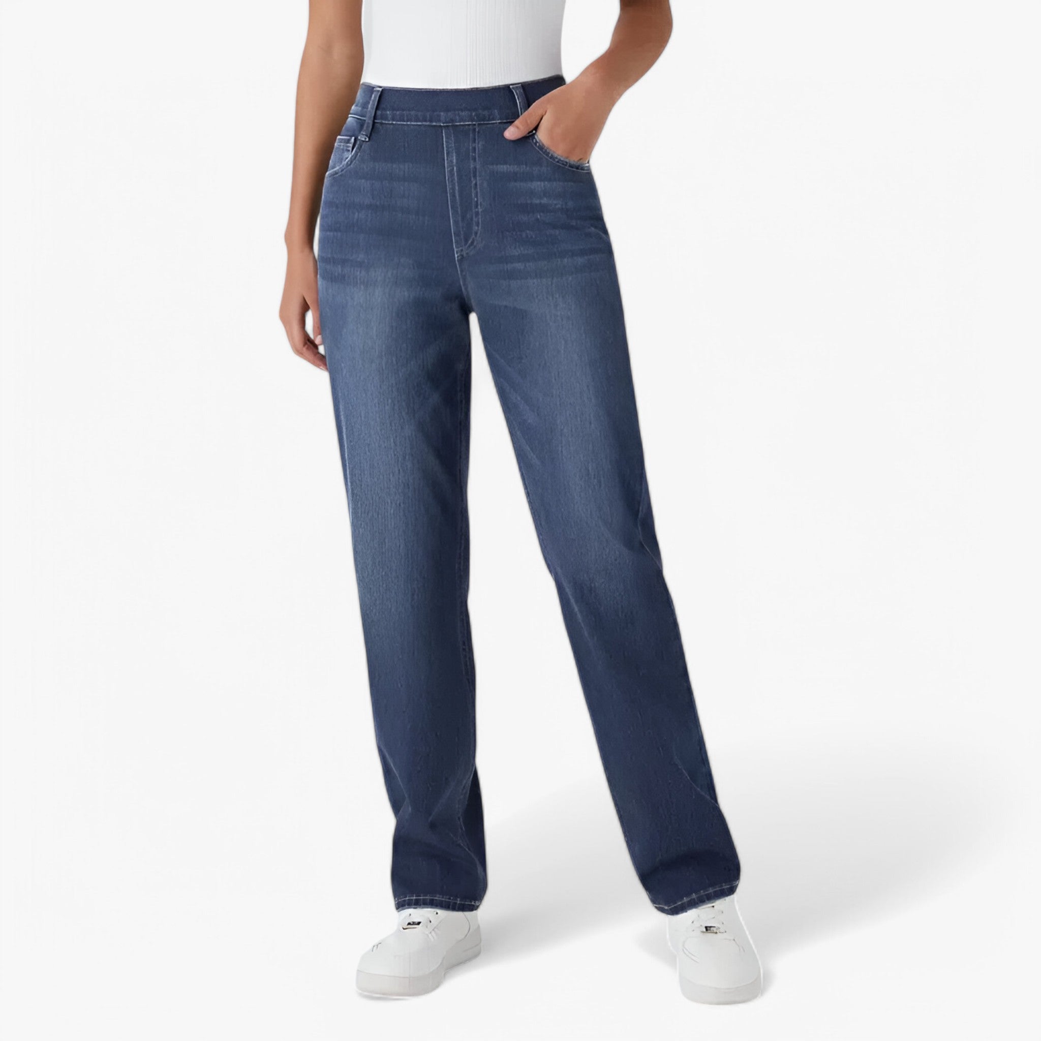 Women's Waisted Stretch Pants for All-Day Comfort & Flexible Fit