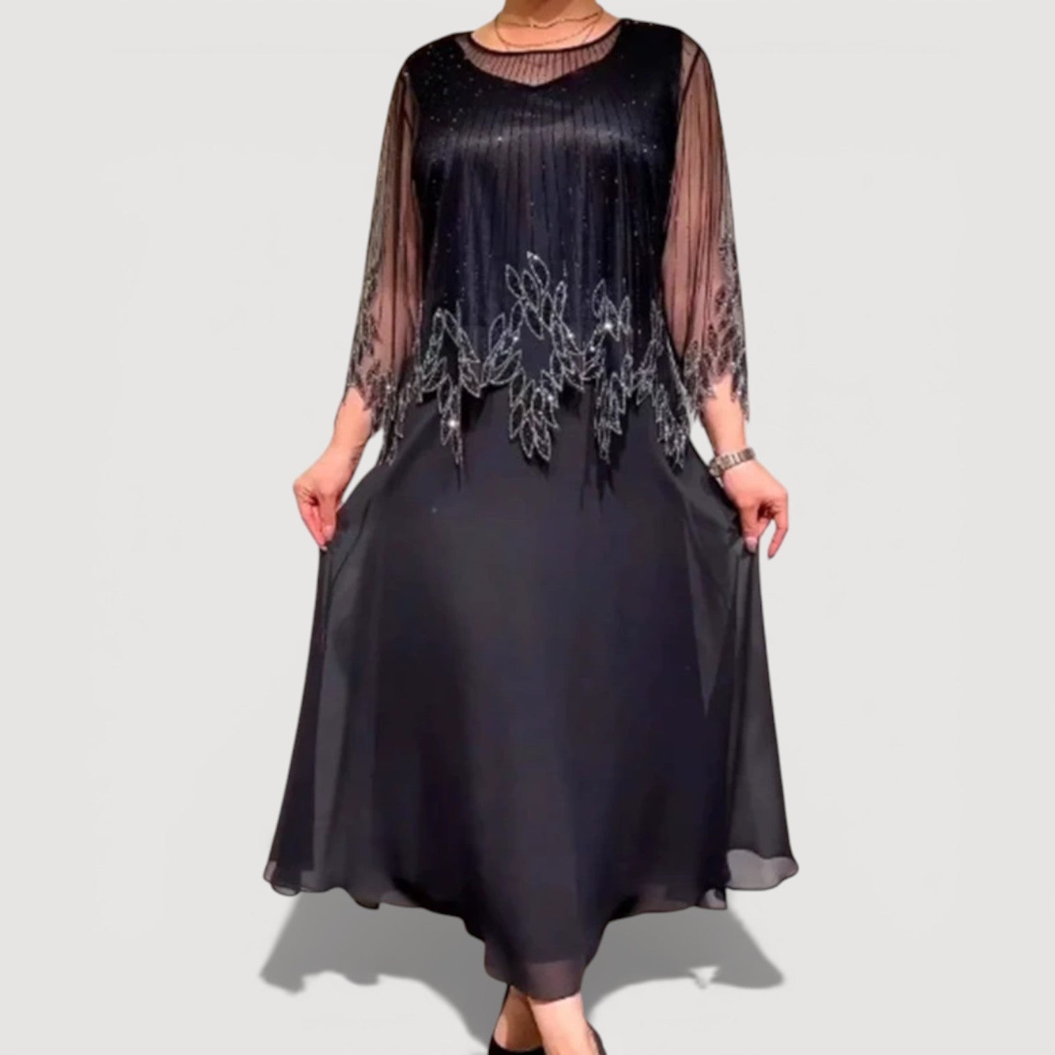 Women's Elegant Midi Dress for Timeless Glamour