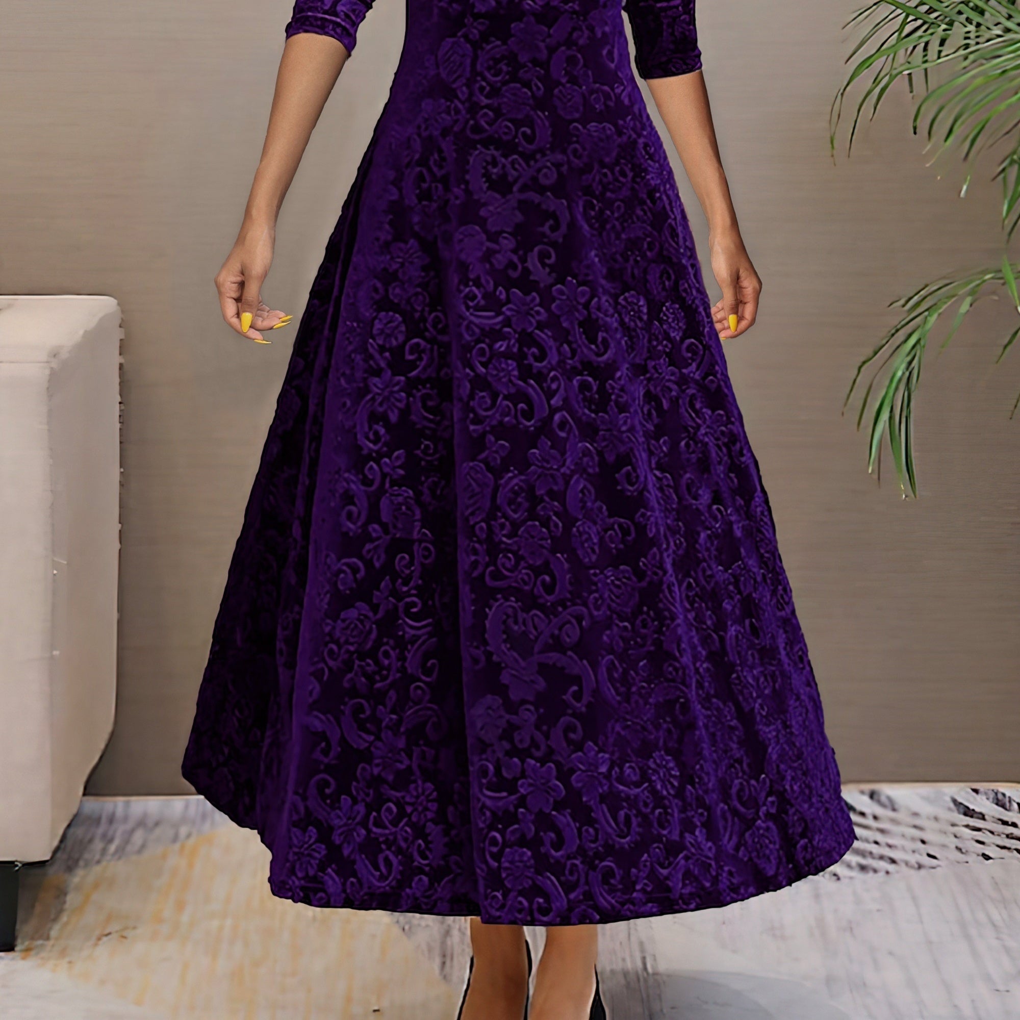 Winter Velvet Elegance Dress - Luxurious Velvet Evening Gown