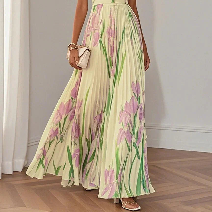Women's Elegant White Rocking Chiffon Maxi Dress
