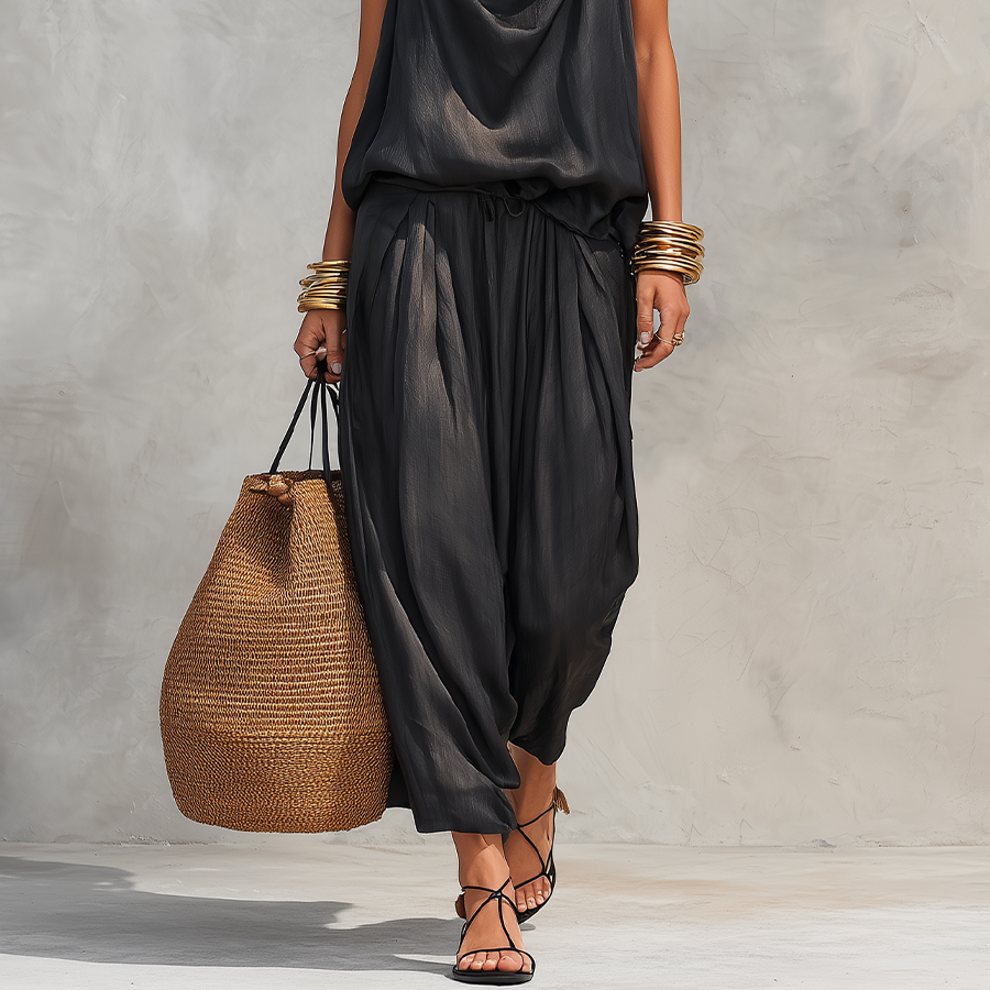 Women's Nomadic Draped Pants Set — Boho-Chic, Flowing Trousers