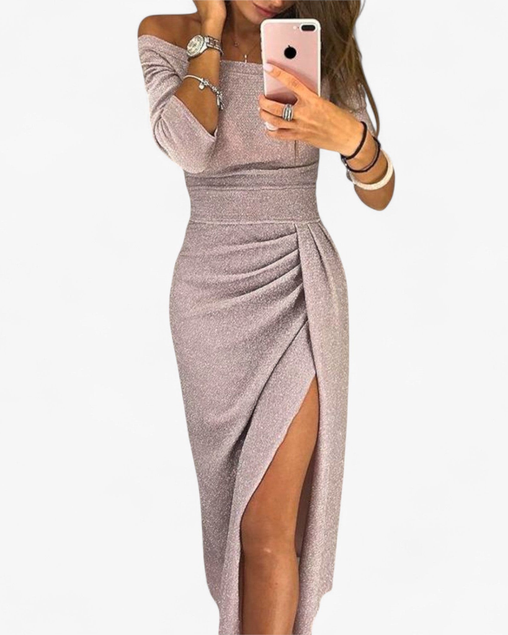 Chic Off-Shoulder Dress with Elegant Silhouette