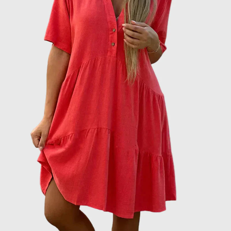 Women's Ariana Flowing Elegant Mini Dress - Effortless Chic in a