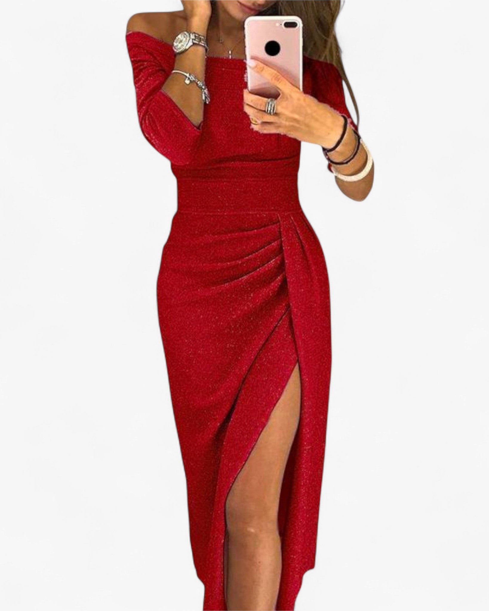Chic Off-Shoulder Dress with Elegant Silhouette