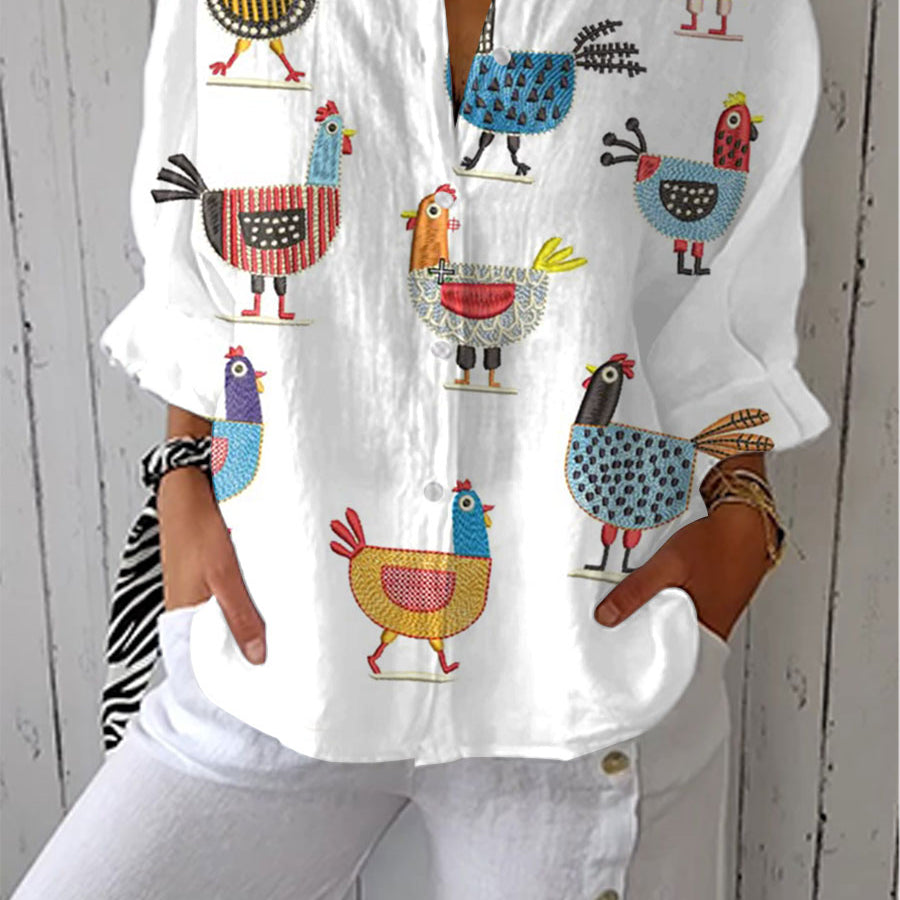 Women's Playful Hen Blouse