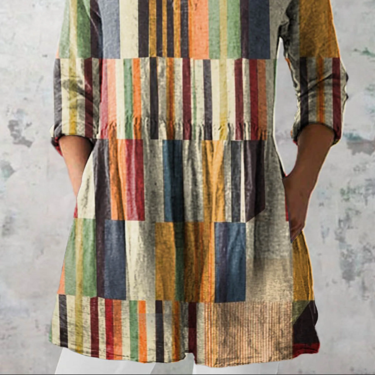 CHLOE | LONG BLOUSE WITH V-NECK