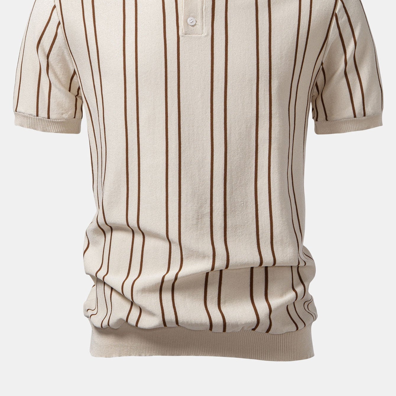 Men's Classic Striped Knit Polo Shirt