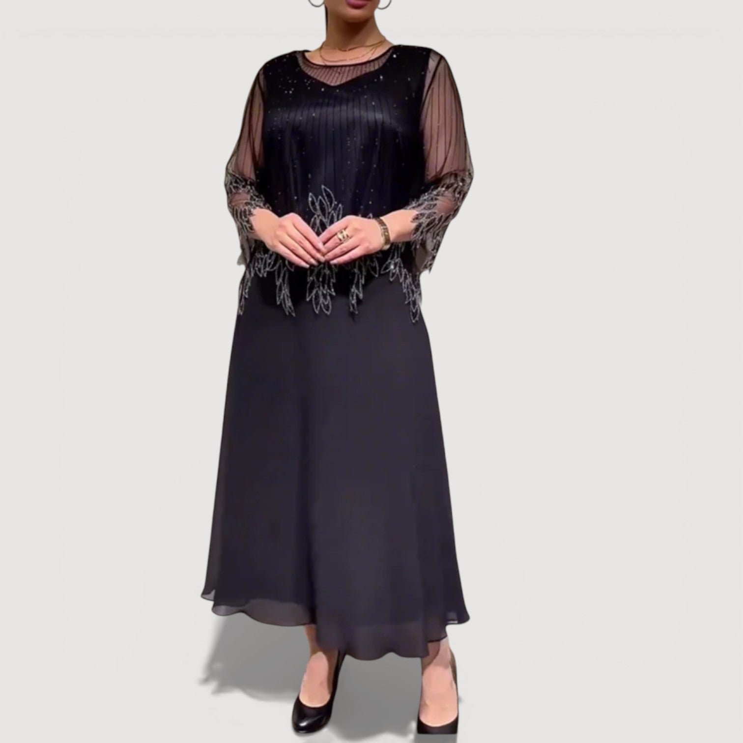 Women's Elegant Midi Dress for Timeless Glamour