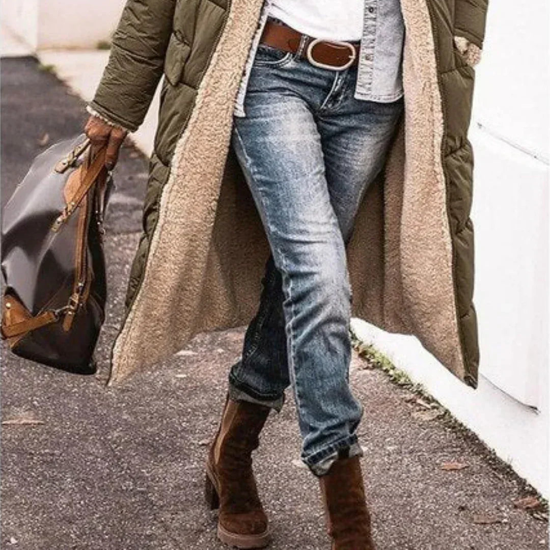 Women's Reversible Long Winter Jacket – Stylish, Warm, and Versatile