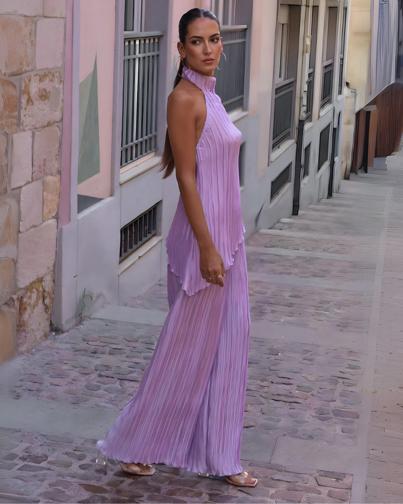 Women > Two-Piece Sets : Women's Two-Piece Set - Summer in Purple van DUUWE