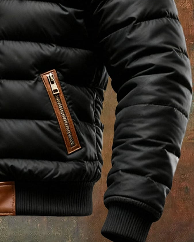 Black Sherpa Quilted Jacket - Cozy, Insulated Outerwear