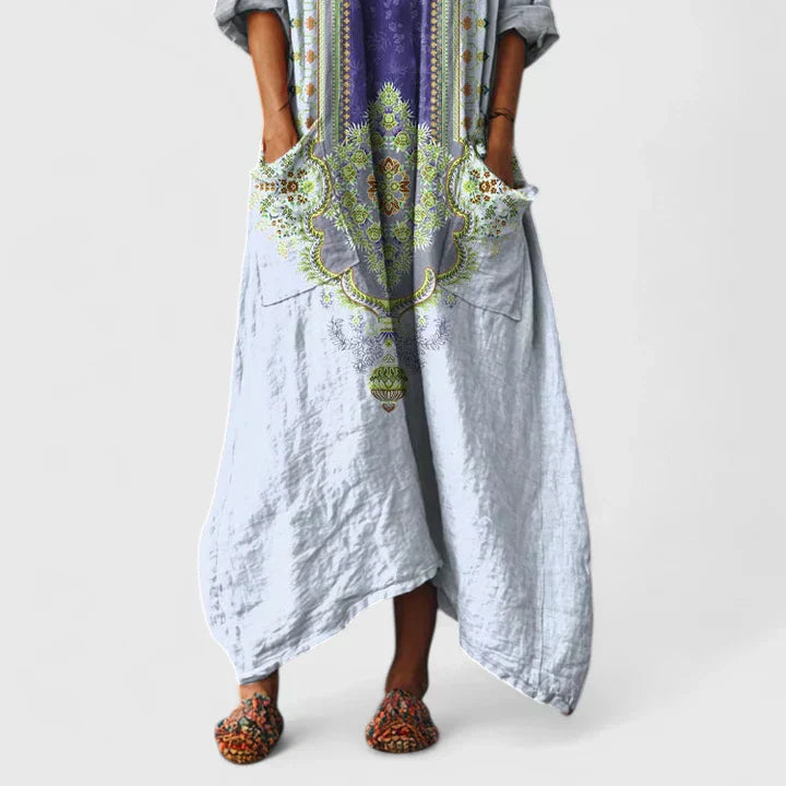 Women's Flowy Bohemian Printed Dress