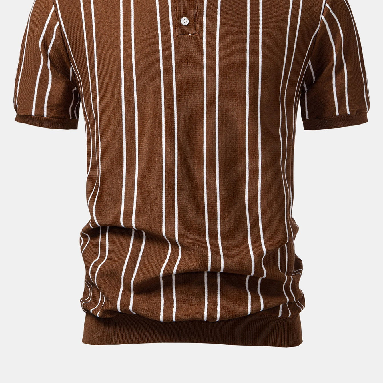 Men's Classic Striped Knit Polo Shirt