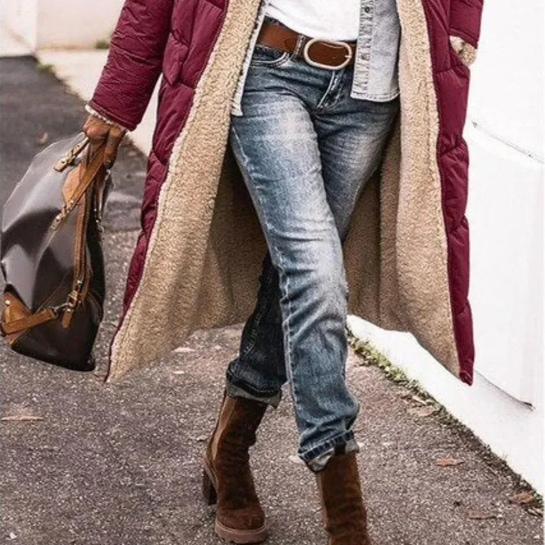 Women's Reversible Long Winter Jacket – Stylish, Warm, and Versatile