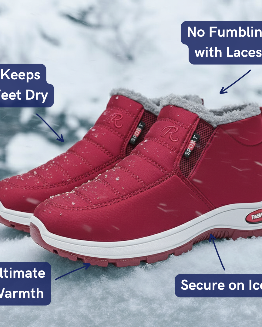 Anti-Slip Winter Shoes for Superior Traction Red | DUUWE