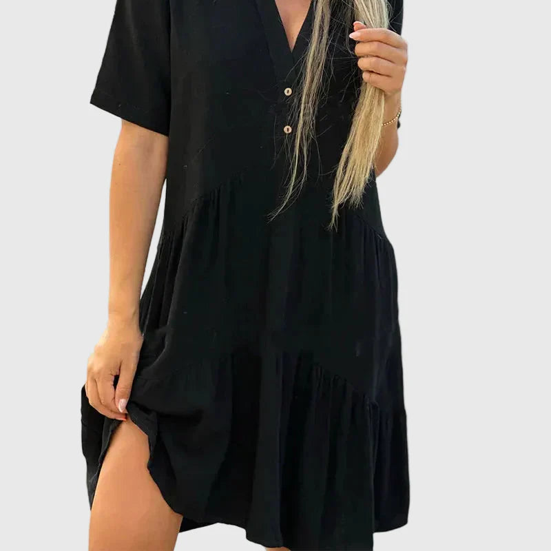 Women's Ariana Flowing Elegant Mini Dress - Effortless Chic in a