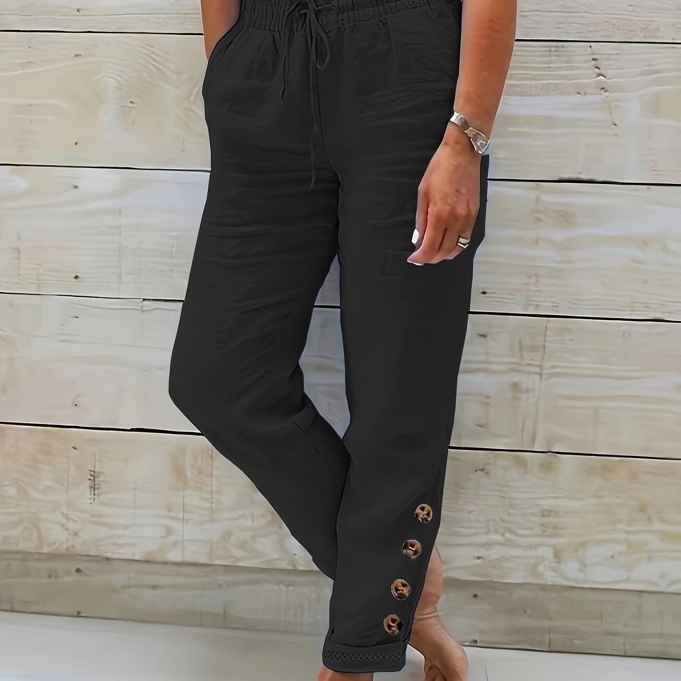 Women's Linnea Slim Straight Cotton Pants – Effortless Everyday