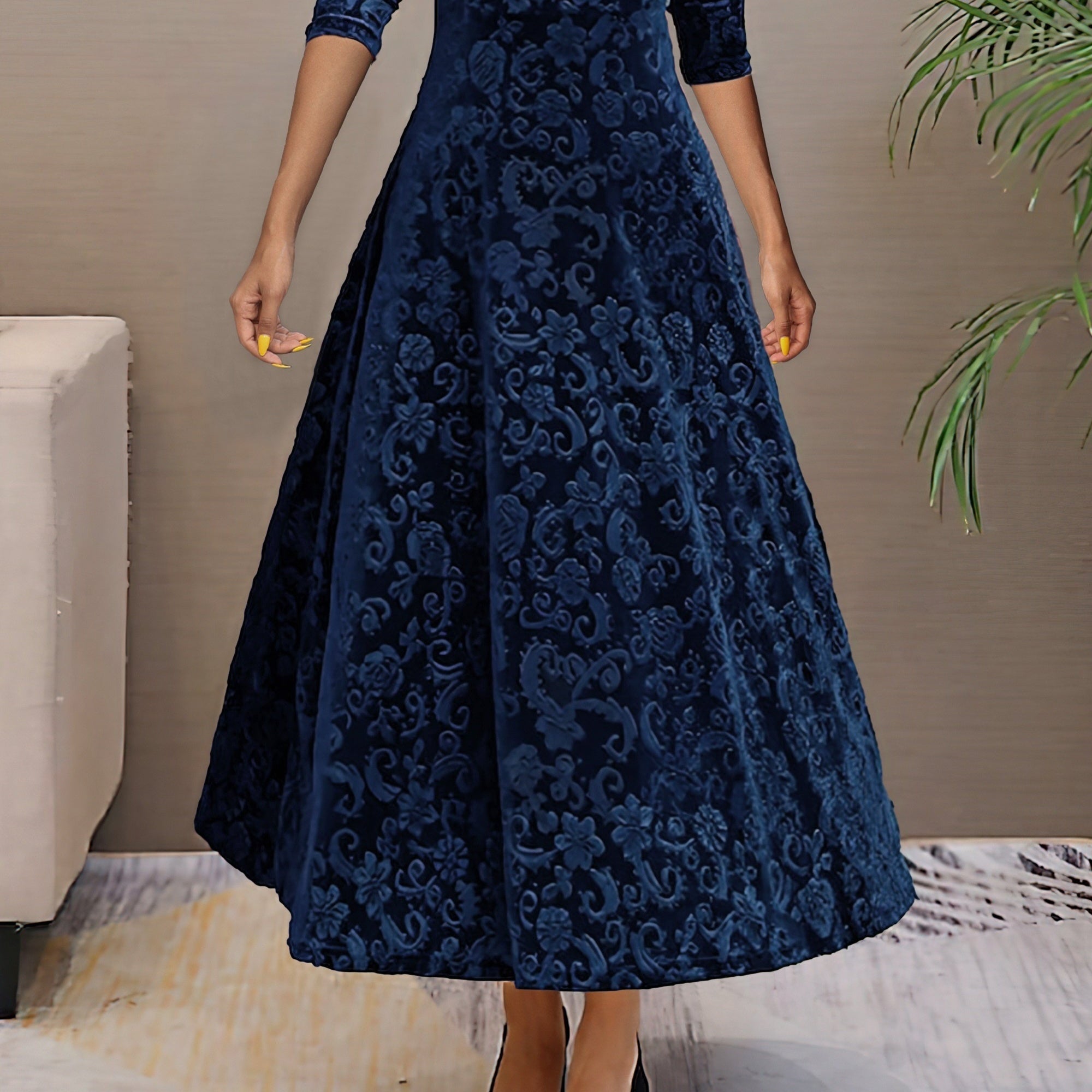Winter Velvet Elegance Dress - Luxurious Velvet Evening Gown