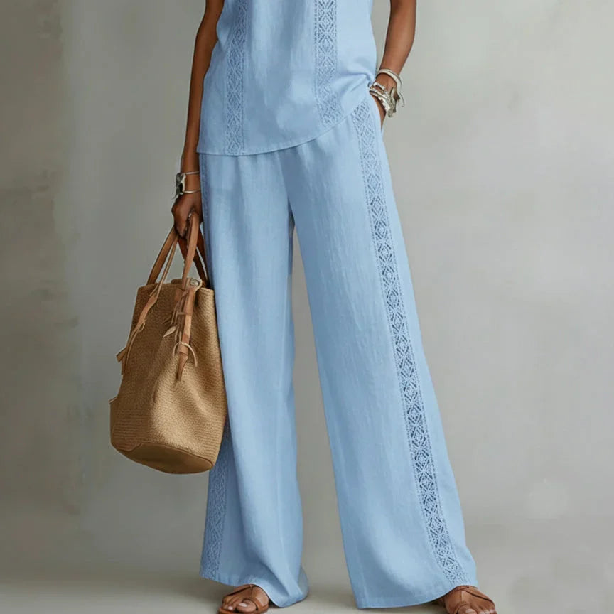 Camilla | Elegant Halter Linen Two-Piece Set